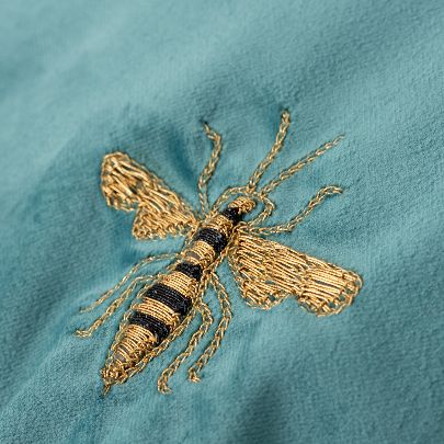 Picture of bee embroidered cushion