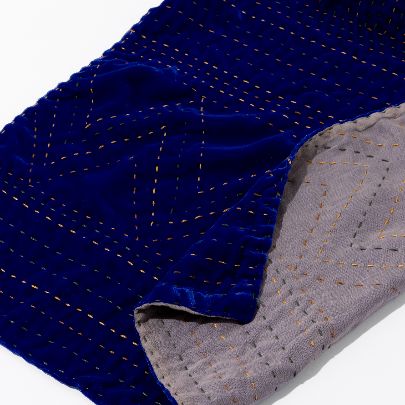 Picture of Navy blue  and gray velvet shawl