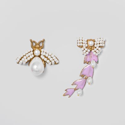 Picture of  Pink olive branch and shahpari earrings