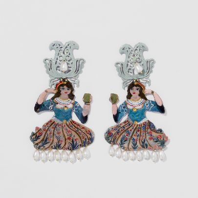 Picture of  Women's earrings Qajar woman painting