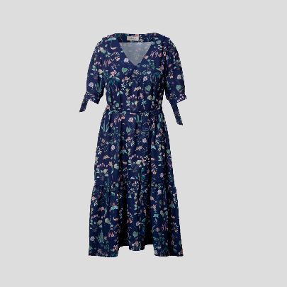 Picture of Women's navy blue cotton dress