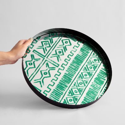 Picture of Patterned mirror tray 24