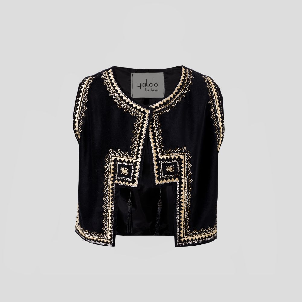 Picture of  Women's embroidered velvet vest