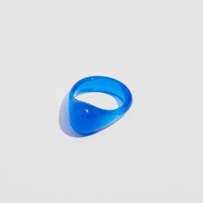 Picture of Blue carbon moon ring