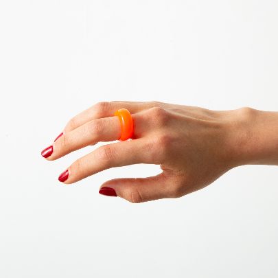 Picture of Abnabat orange resin women's ring