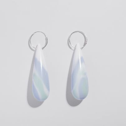 Picture of Large blue drop silver women's earrings