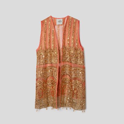 Picture of Women's organza vest embroidered with stones