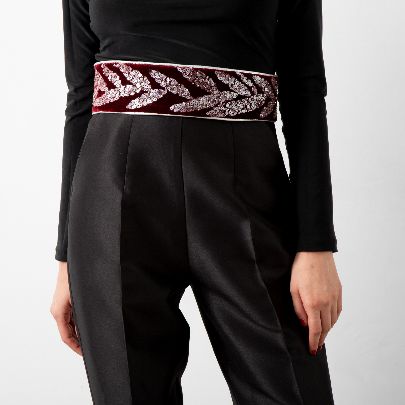 Picture of Crimson velvet sequined women's belt