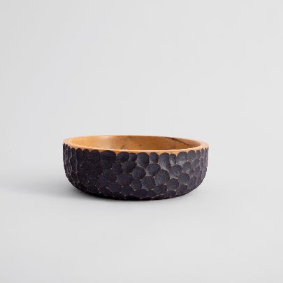 Picture of Patterned black wooden bowl