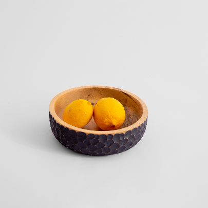 Picture of Patterned black wooden bowl