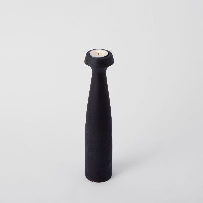 Picture of Black wooden candlestick