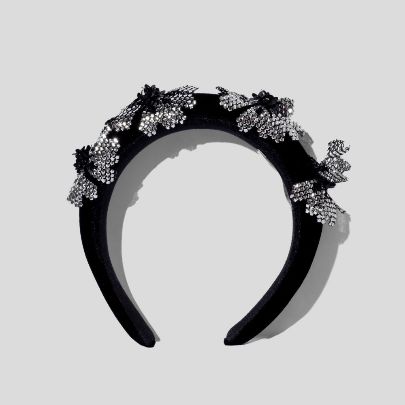 Picture of Shah Ashrafi headband with four silver flowers