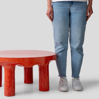 Picture of Random red paper composite center table