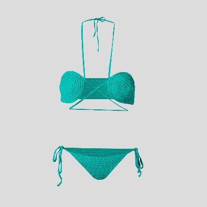 Picture of Hand woven green swimsuit for women