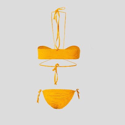 Picture of Hand woven orange swimsuit for women