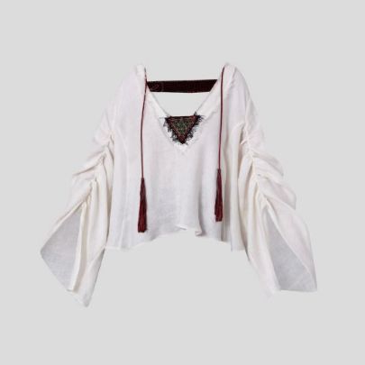 Picture of White linen women's blouse