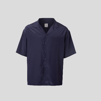 Picture of Silk navy blue men's shirt