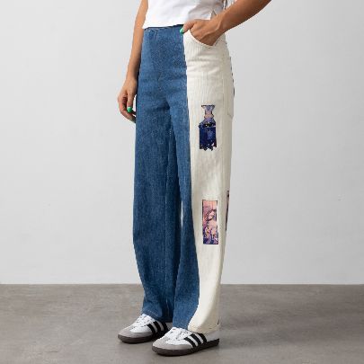 Picture of Two-color denim pants