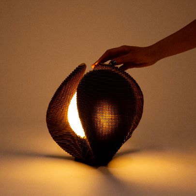 Picture of Cardboard and glass lampshade