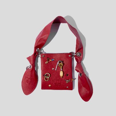 Picture of Faux leather red bag 