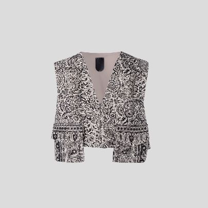 Picture of  Women's black and white short blouse