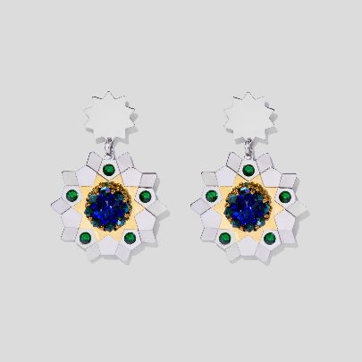 Picture of Chahar shamseh blue and green earring