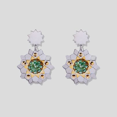 Picture of Chahar shamseh light green earring