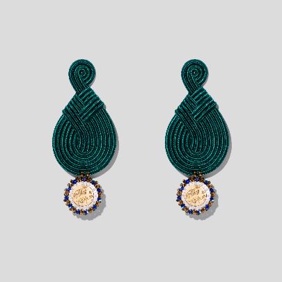 Picture of Big green cord earring