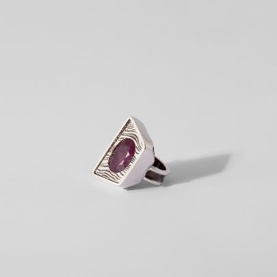 Picture of Bil silver ring and soleimani agate stone