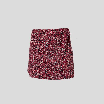 Picture of Women's patterned red top and skirt set