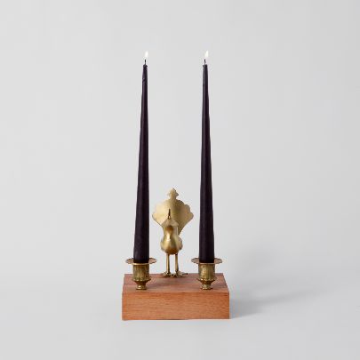 Picture of Brass and wood candlestick