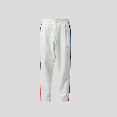 Picture of White and red and blue linen pants