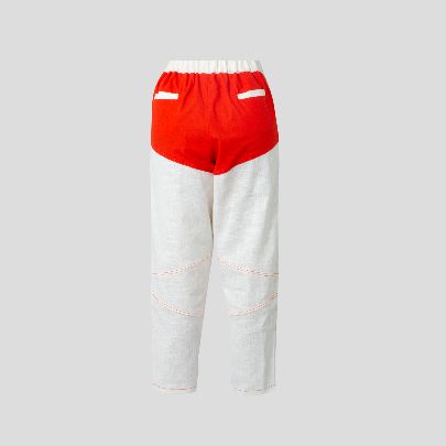 Picture of White and red linen pants