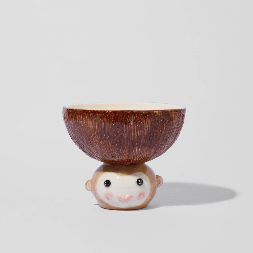 Picture of Monkey brown ceramic bowl