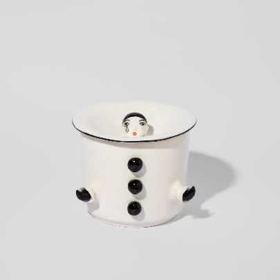 Picture of Clown white ceramic container