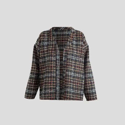 Picture of Checkered mohair wool women's coat