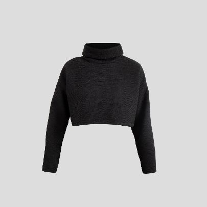 Picture of Women's knitted black turtleneck sweater