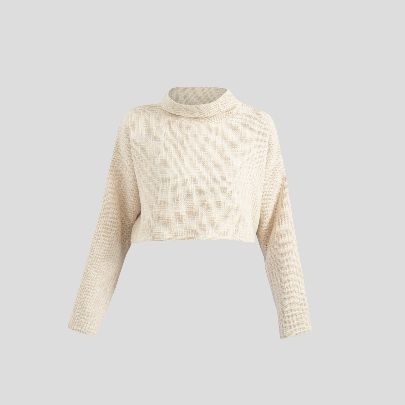 Picture of Women's knitted cream turtleneck sweater