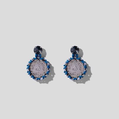 Picture of Coin earring gray-blue