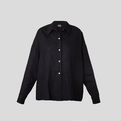 Picture of Black linen women's shirt