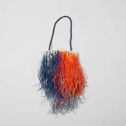 Picture of Rainbow cotton and raffia women's bag