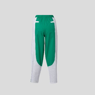 Picture of White and green linen pants