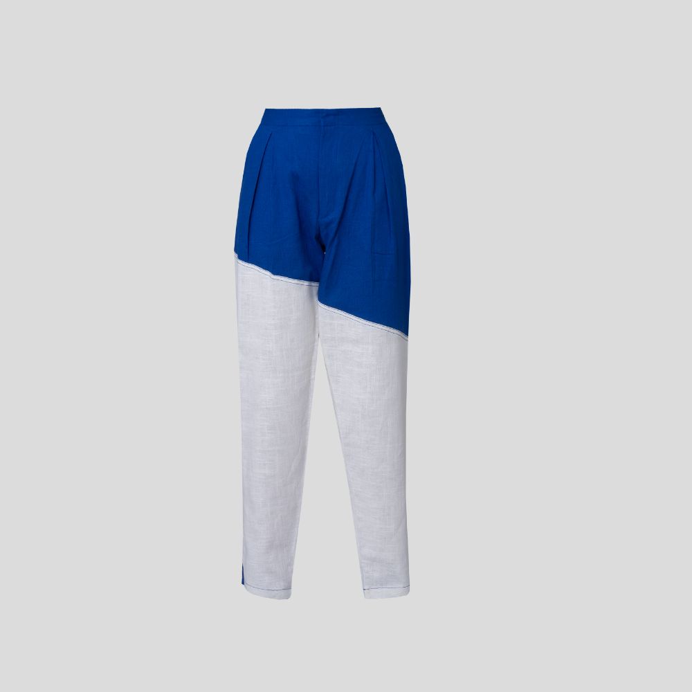 Picture of White and blue linen pants