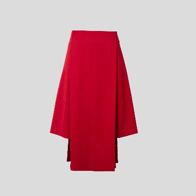 Picture of Women's red gabardine linen skirt