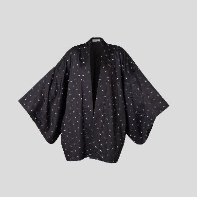 Picture of  Women's short blue linen kimono