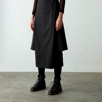 Picture of Women's charcoal gabardine linen skirt