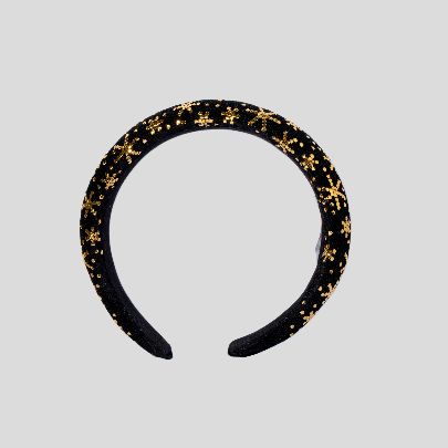 Picture of Black and gold khous embroidered headband 