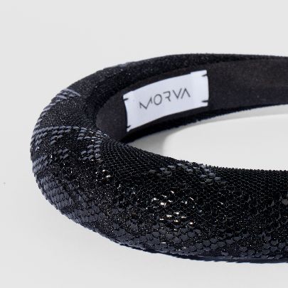 Picture of Black  khous embroidered headband 