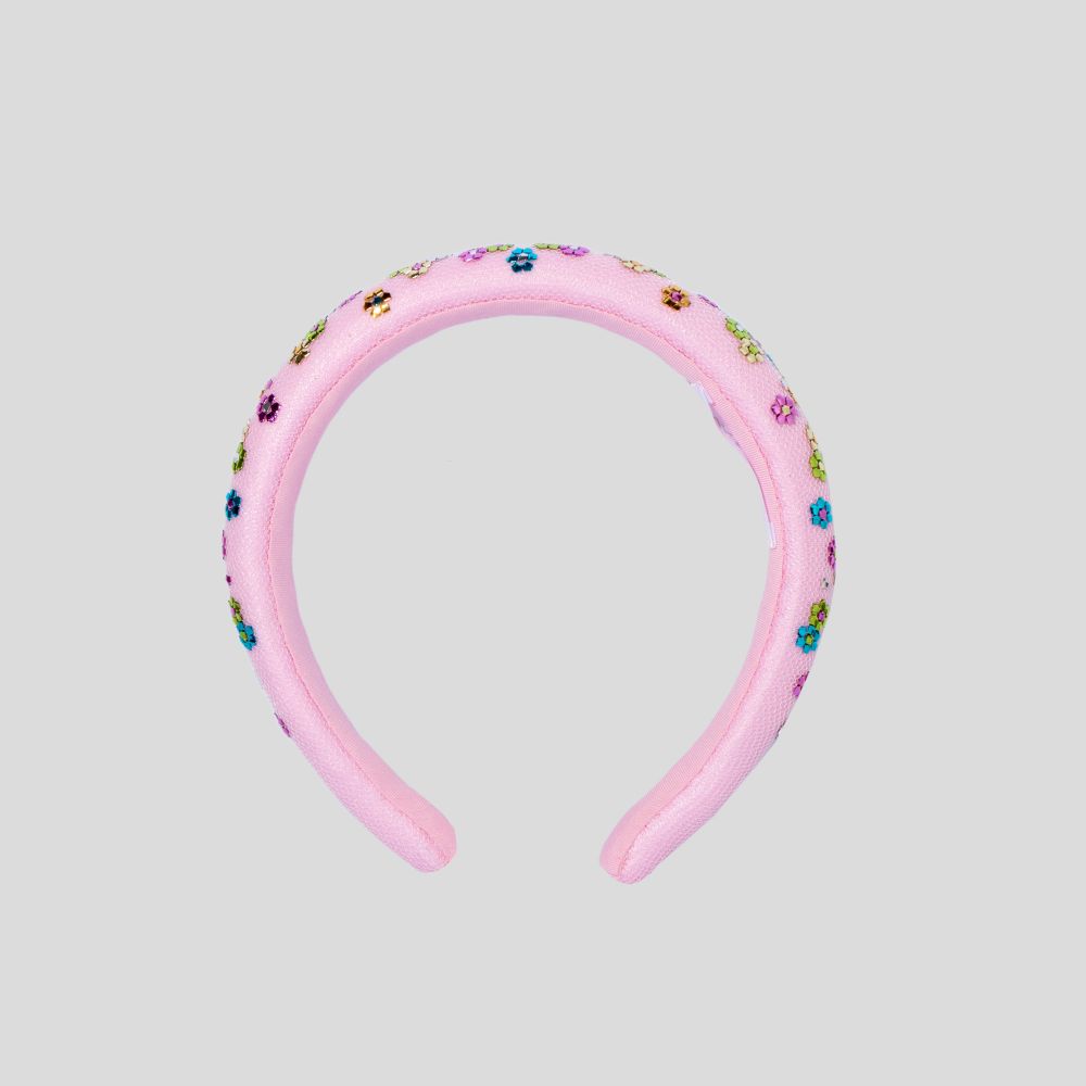 Picture of Pink headpiece with colorful khouse