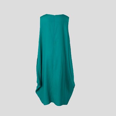 Picture of Green linen lozenge dress